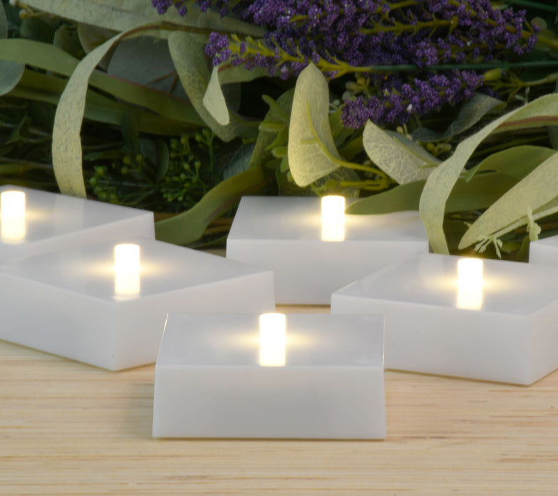 LumaBase Set of 6 Battery Operated LED Lights w  ith Timer — View 3