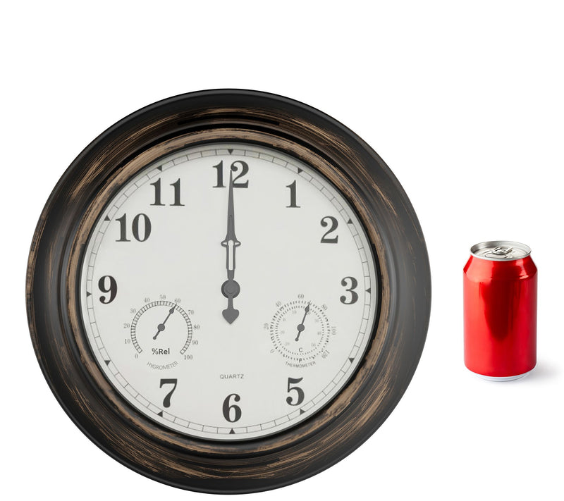 Pure Garden 18" Indoor Outdoor Wall Clock Thermometer — View 12