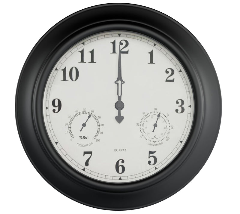 Pure Garden 18" Indoor Outdoor Wall Clock Thermometer — View 5