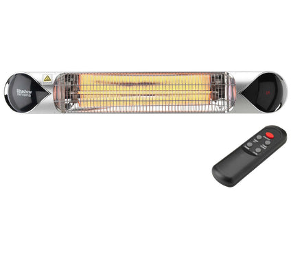 Hanover 35.4" Carbon Infrared Heat Lamp with Remote, Silver
