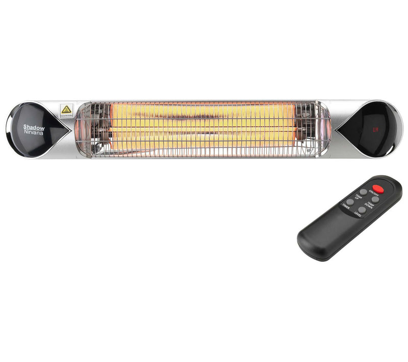 Hanover 35.4" Carbon Infrared Heat Lamp with Remote, Silver — Main view
