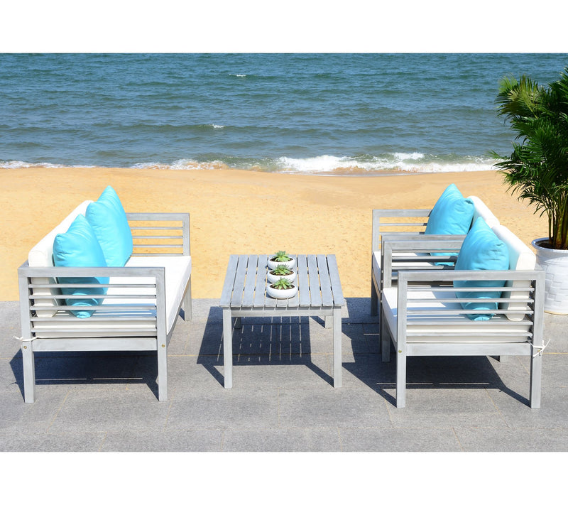 Safavieh Alda 4-Piece Outdoor Set with Accent Pillows — View 7