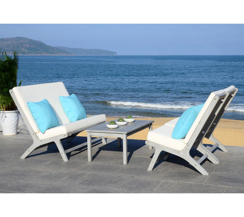 Safavieh Chaston 4-Piece Outdoor Living Set w/Accent Pillows — View 6