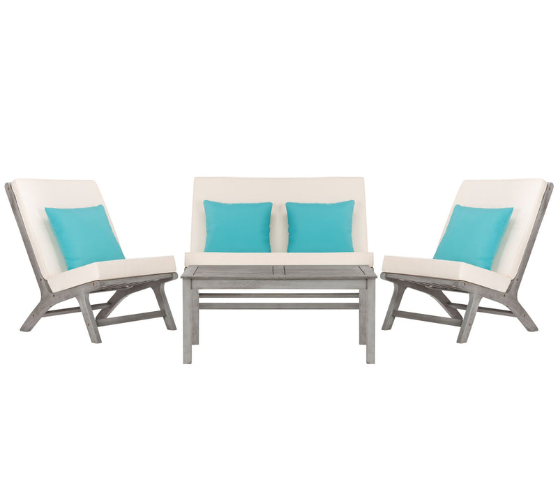 Safavieh Chaston 4-Piece Outdoor Living Set w/Accent Pillows — View 7