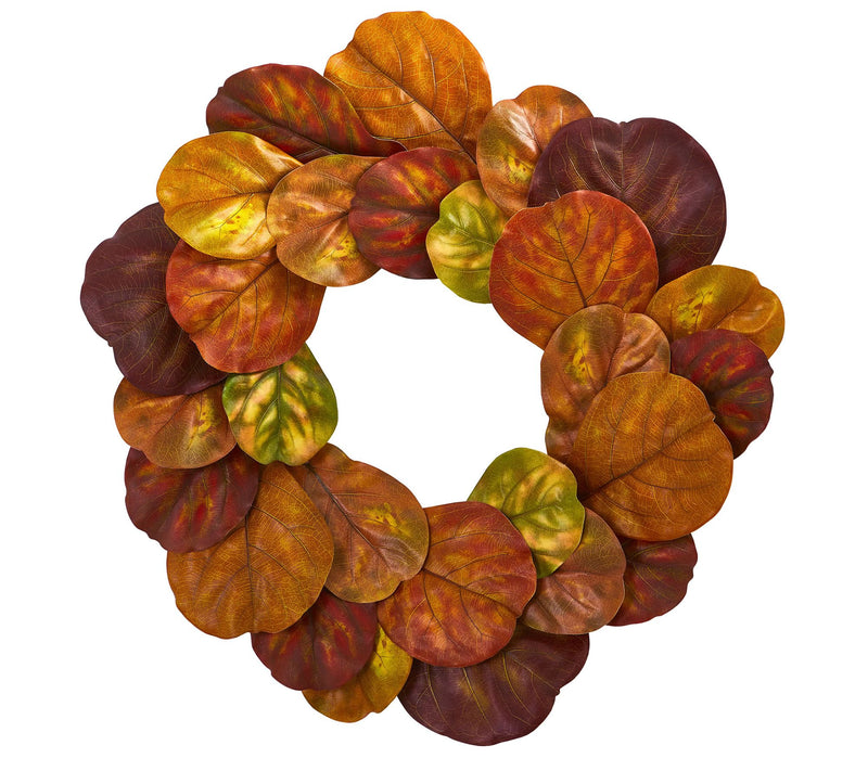 29"  Fiddle Leaf Artificial Wreath by Nearly Natural — Main view