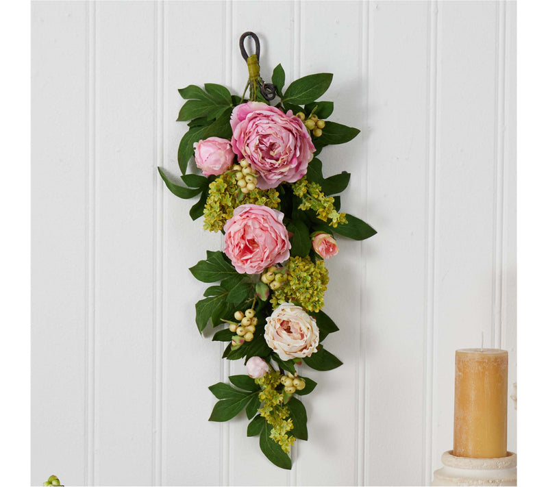 24' Mixed Peony & Hydrangea Teardrop by Nearly Natural — View 2