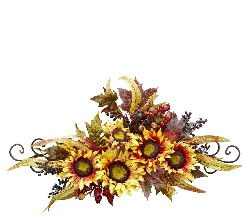 Sunflower Swag with Metal Frame by Nearly Natural — Main view