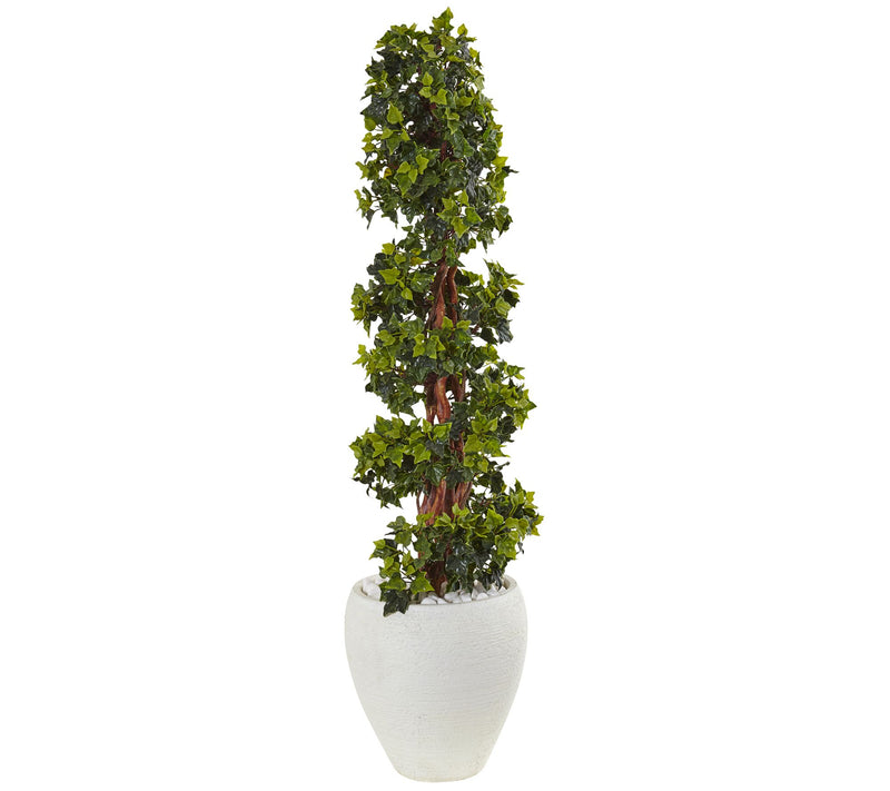 4' English Ivy Topiary Tree in Planter by Nearly Natural — Main view