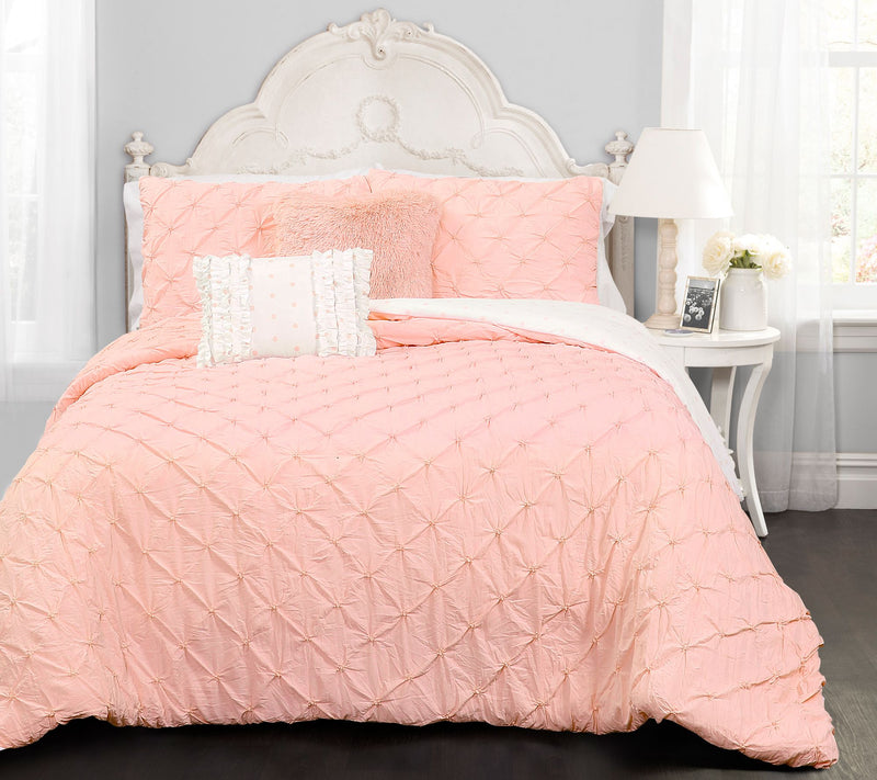 Ravello Pinktuck 5-Pc Full/Queen Comforter Setby Lush Decor — View 11