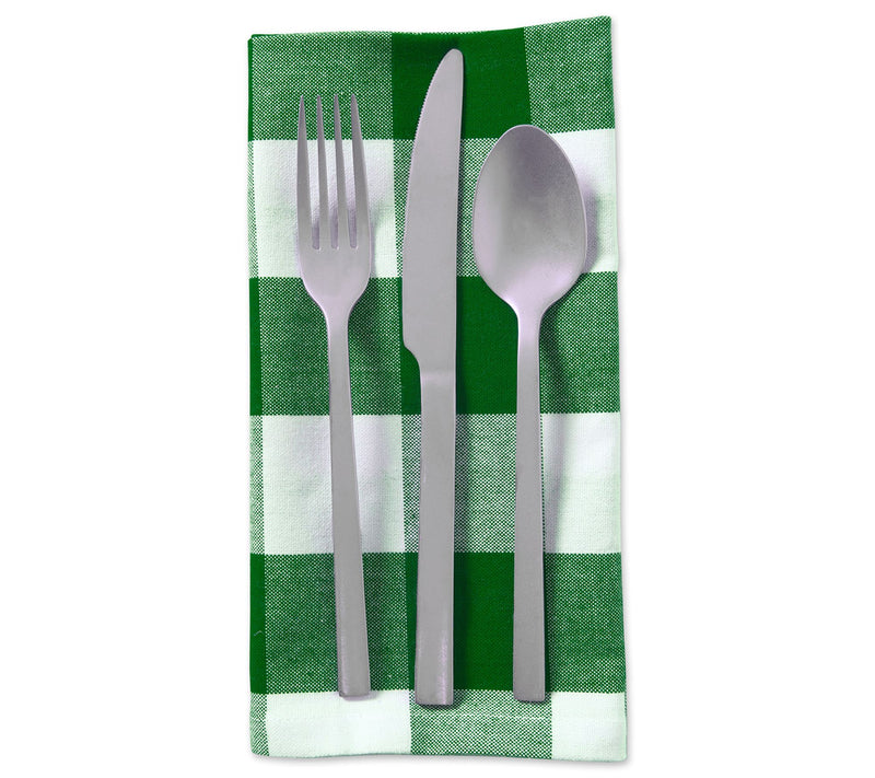 Design Imports Set of 6 Shamrock Green Buffaloeck Napkins — View 2