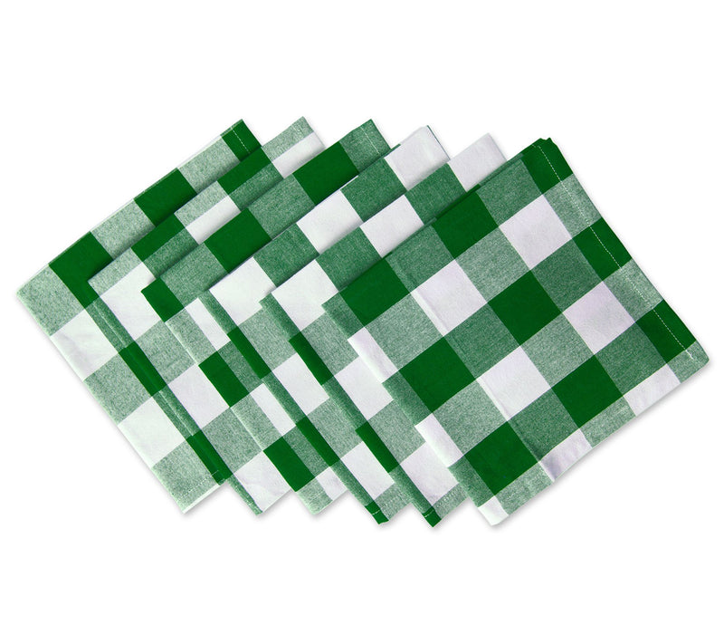 Design Imports Set of 6 Shamrock Green Buffaloeck Napkins — Main view