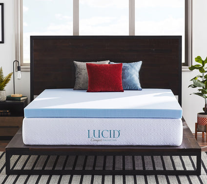 Lucid Comfort Collection 4" Gel Memory Foam Topper - Full