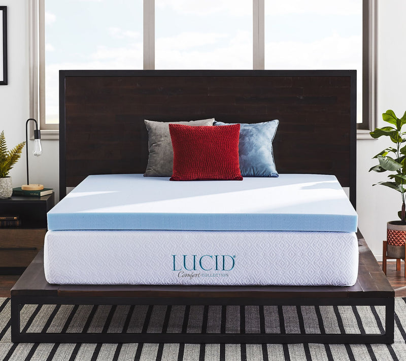 Lucid Comfort Collection 4" Gel Memory Foam Topper - Full — Main view
