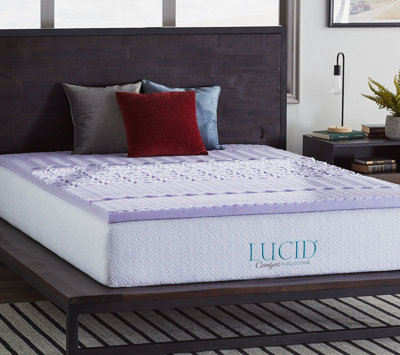Lucid Comfort Collection 2" Zoned Lavender Topper - Queen — View 7