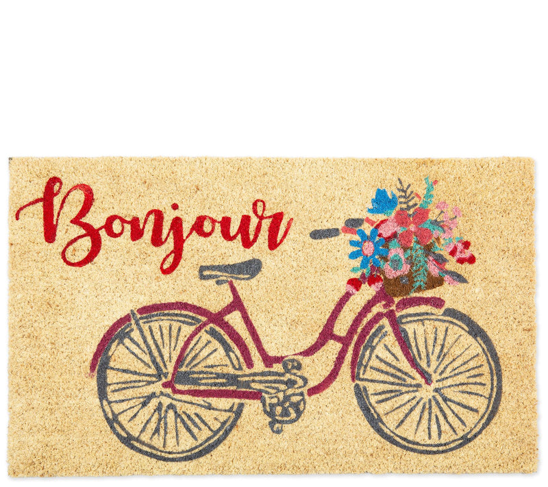 Bonjour Bike Natural Coir Doormat with NonslipBack — Main view