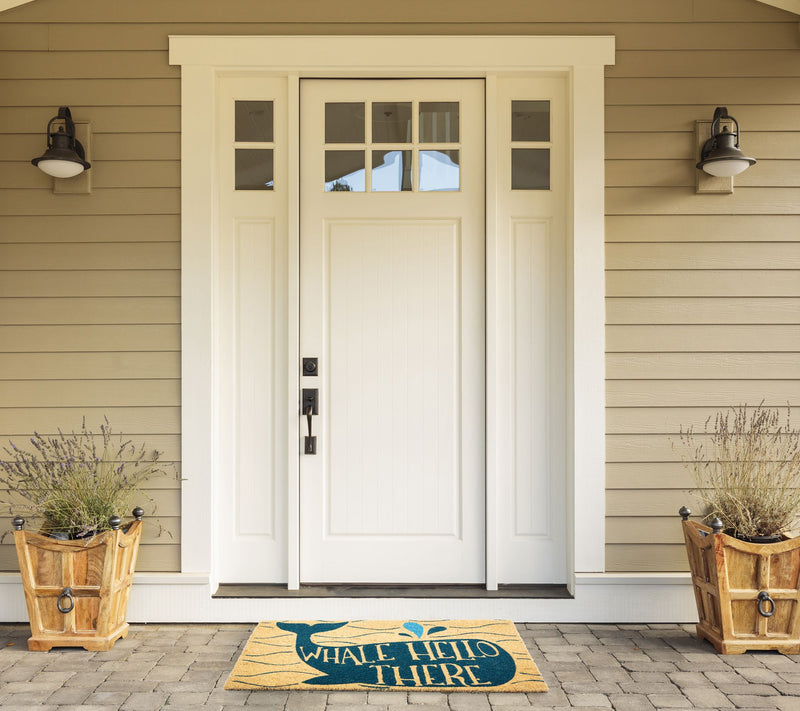 Whale Hello There Natural Coir Doormat with Nonslip Back — View 4