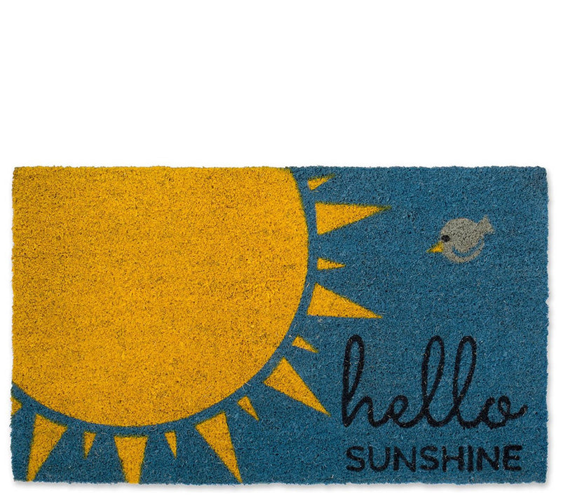 Hello Sunshine Natural Coir Doormat with Nonslip Back — Main view