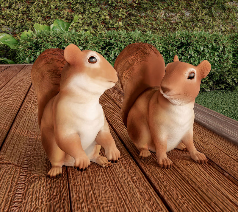 Pure Garden Set of 2 Squirrel Statues Garden Decor — View 3