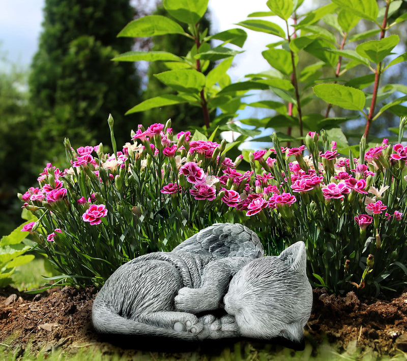 Pure Garden Sleeping Angel Cat Memorial Statue — View 3