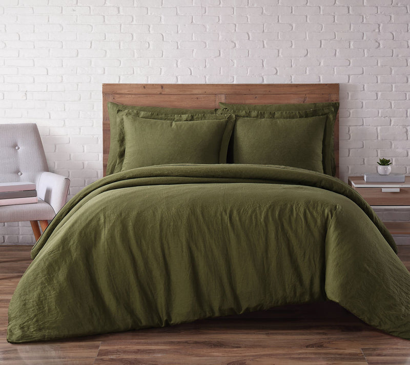 Brooklyn Loom Flax Linen King Duvet Set — View 15
