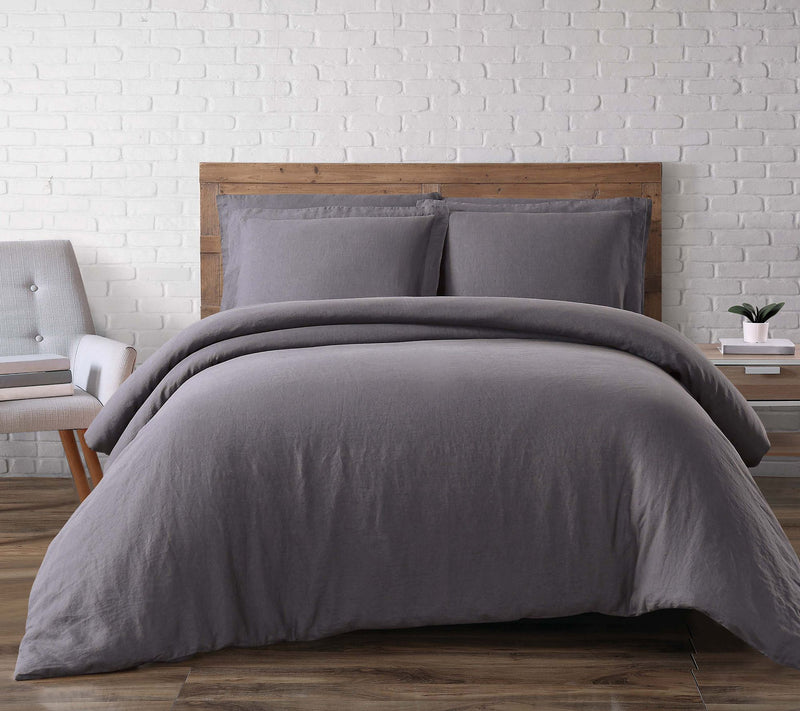 Brooklyn Loom Flax Linen King Duvet Set — View 5