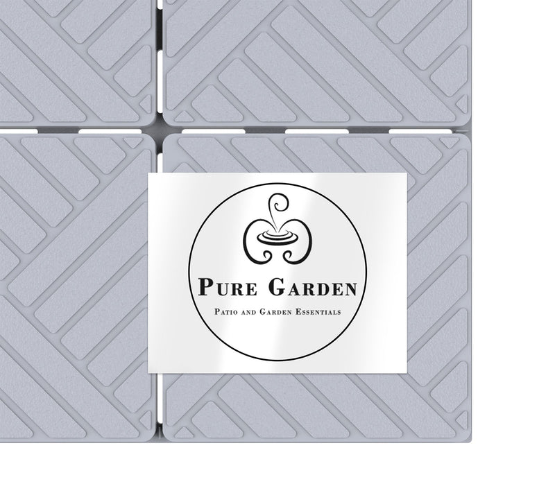Pure Garden Set of 6 Gray InterlockingPatio Tiles — View 5
