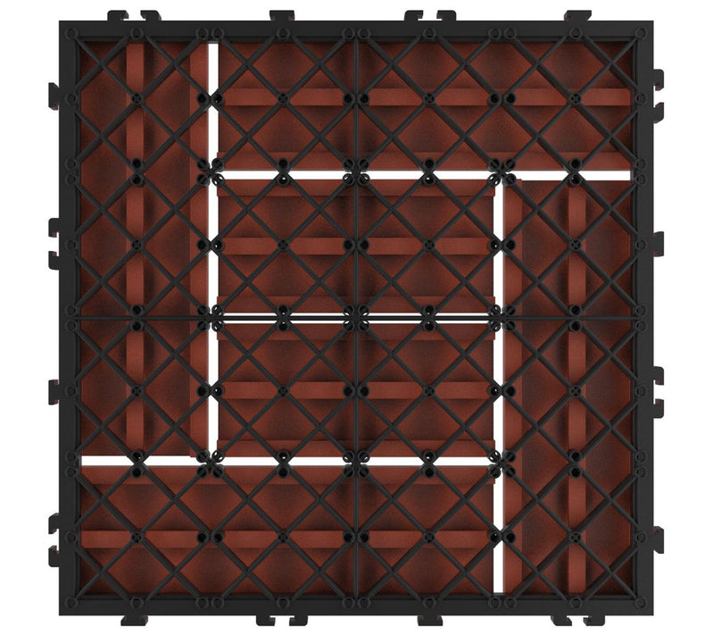 Pure Garden 6-Piece Interlocking Terra Cotta Color Patio Tiles — View 5