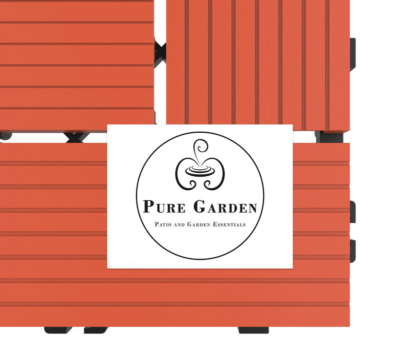 Pure Garden 6-Piece Interlocking Terra Cotta Color Patio Tiles — View 6