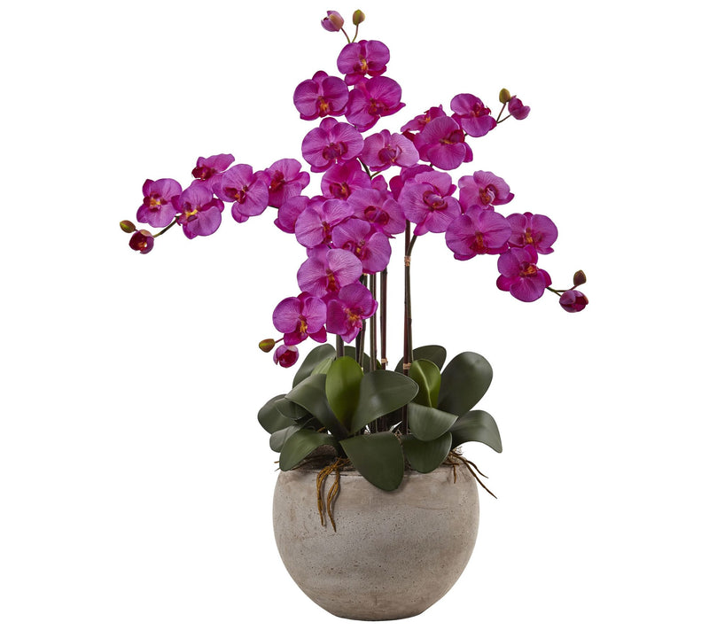 Phalaenopsis Orchid Arrangement in Bowl by Nearly Natural — View 13