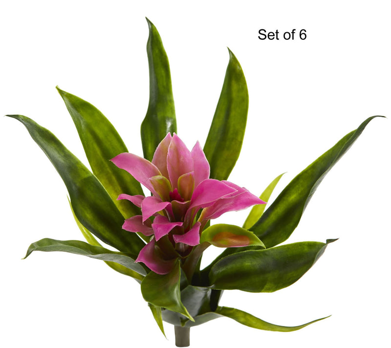 10" Bromeliad Flower Set of 6 by Nearly Natural — View 3
