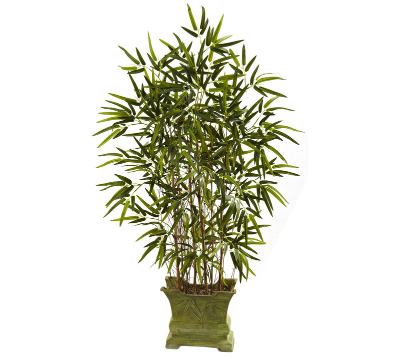 45" Bamboo Tree with Decorative Planter by Nearly Natural — Main view
