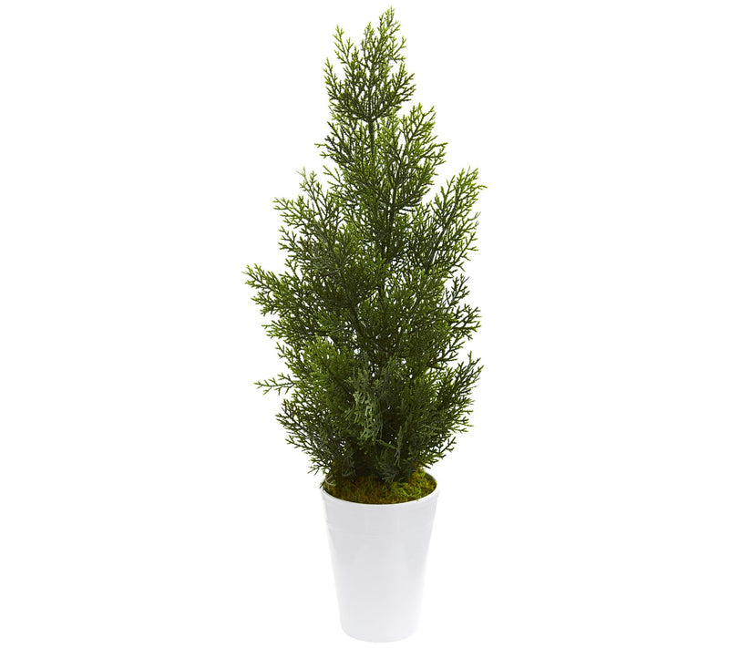27" Mini Cedar Pine Tree in Planter by Nearly Natural — View 5