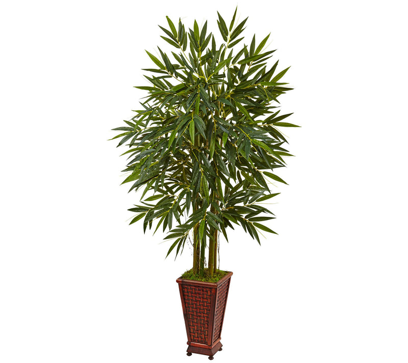 5.5' Bamboo Tree in Decorative Planter by Nearly Natural — Main view