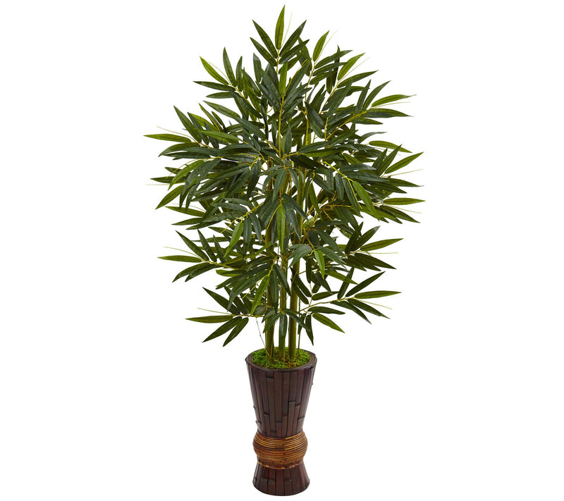 5' Bamboo Tree in Bamboo Planter by Nearly Natural — Main view
