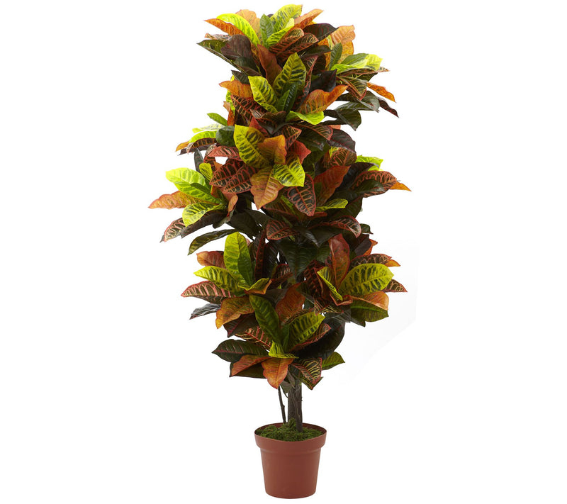 4.5' Croton Plant Real Touch by Nearly Natural — Main view