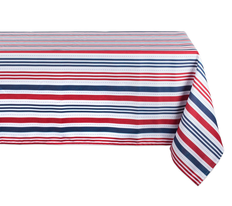 Design Imports Patriotic Stripe Outdoor Tablecloth 60" x 84" — Main view