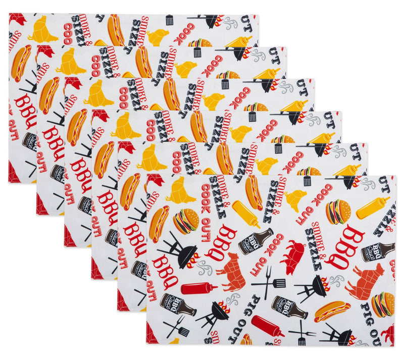 Design Imports BBQ Fun Print Outdoor Placemat Set of 6 — Main view