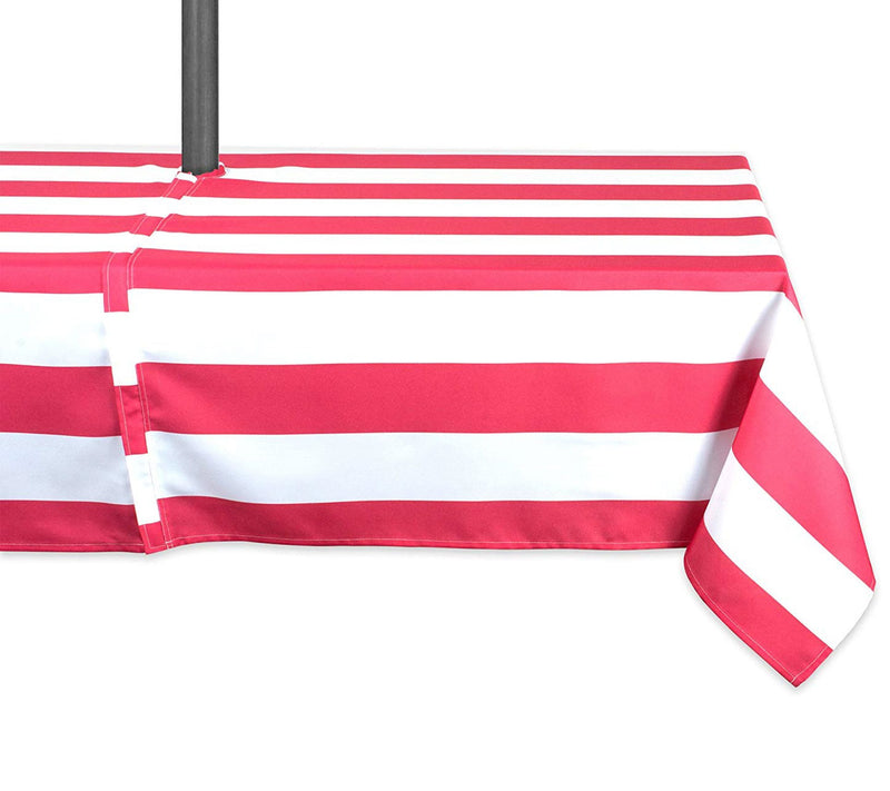 Design Imports Cabana Stripe Tablecloth w/ Zipper 60" x 84" — View 3