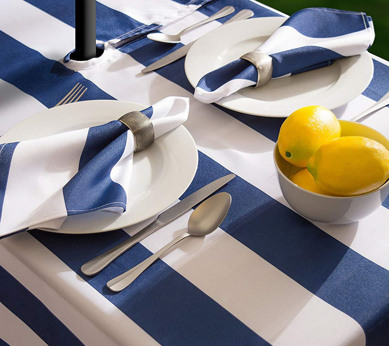 Design Imports Cabana Stripe Tablecloth w/ Zipper 60" x 84" — View 9