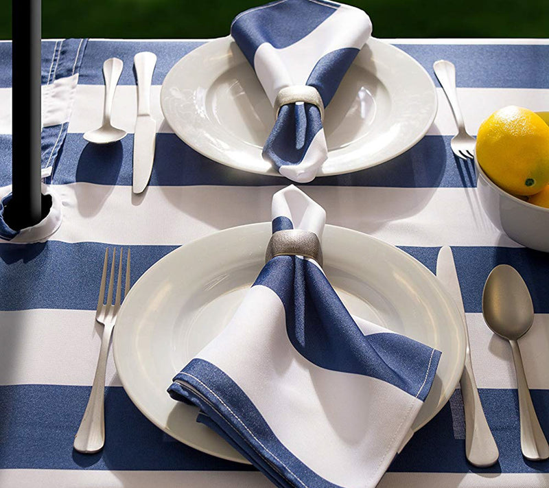 Design Imports Cabana Stripe Tablecloth w/ Zipper 60" x 84" — View 10