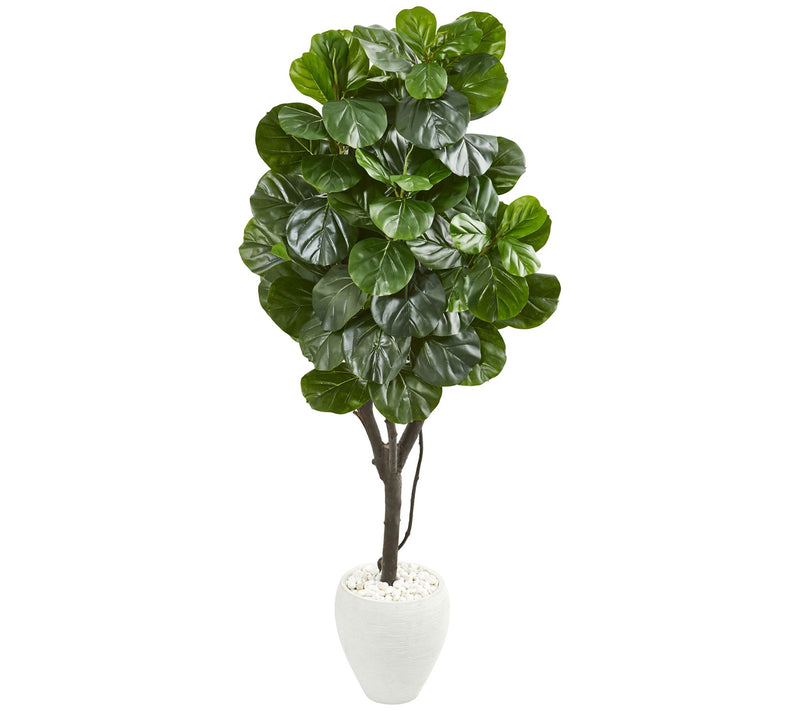 68" Fiddle Leaf Fig Tree in Planter by Nearly Natural — Main view