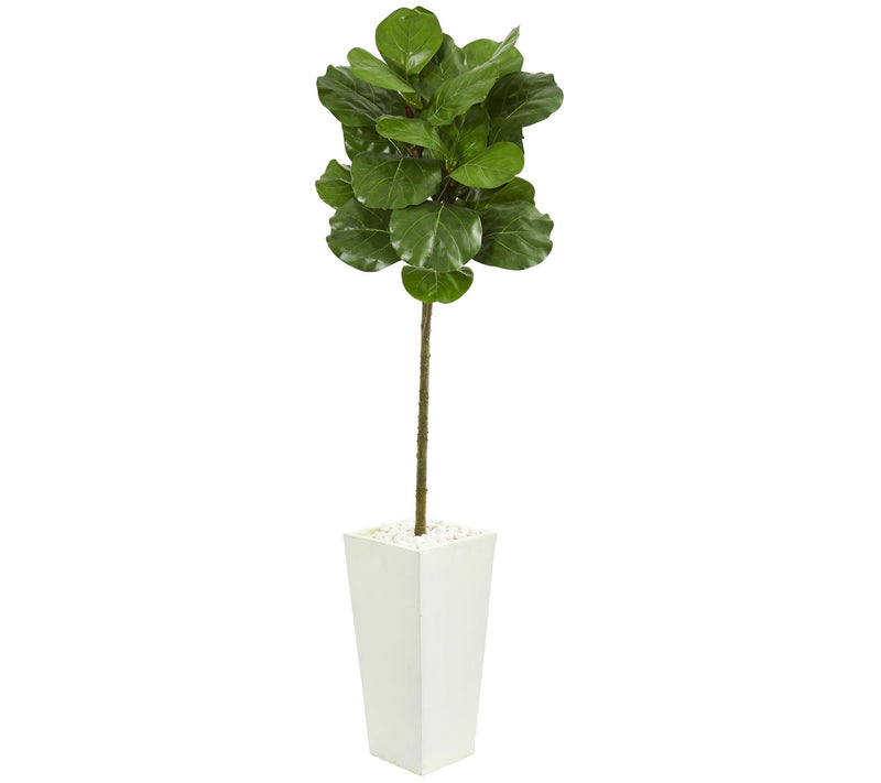 5.5' Fiddle Leaf Tree in Tower Planter by Nearly Natural — Main view
