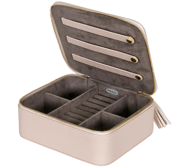 Mele & Co. Shiloh Travel Jewelry Case in Tan Faux Leather — View 4
