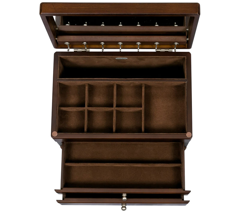 Mele & Co. Brisbane Wooden Jewelry Box in Walnut Finish — View 4