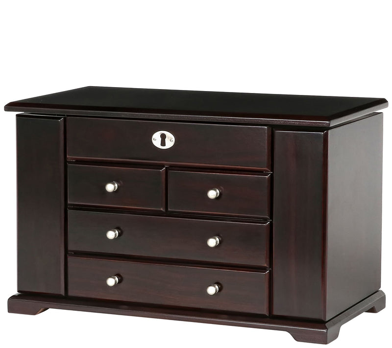 Mele & Co. Ellington Wooden Jewelry Box in Mahogany Finish — View 4