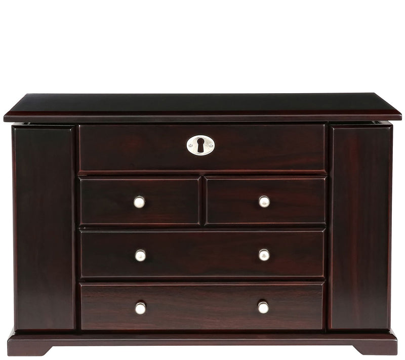 Mele & Co. Ellington Wooden Jewelry Box in Mahogany Finish — Main view