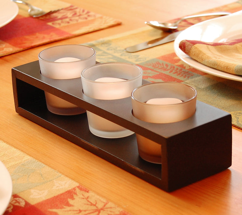 LumaBase Candle Holder with 3 Glass Votive Holders — View 2