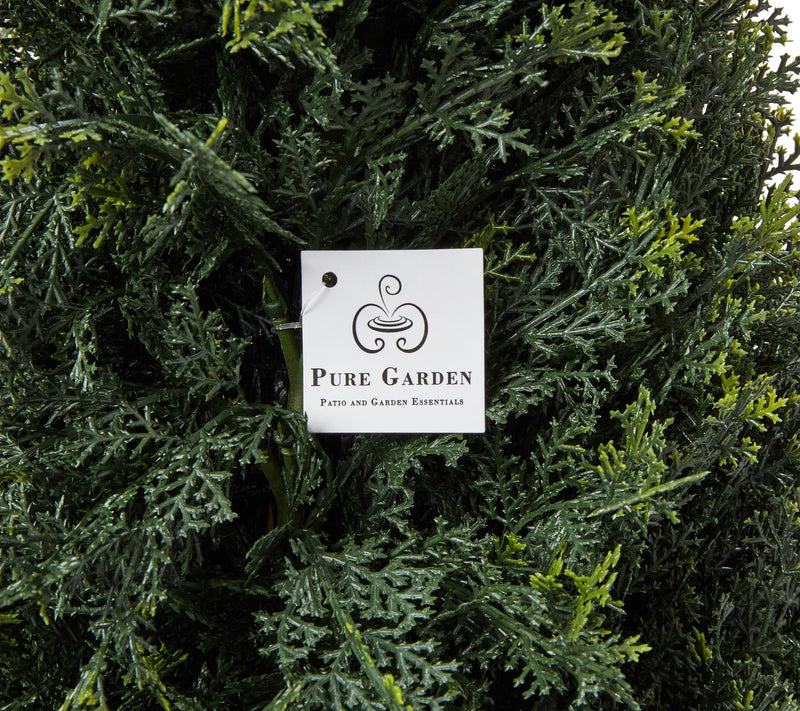 Pure Garden Tower-Style Artificial Cypress Topiary Plant — View 3
