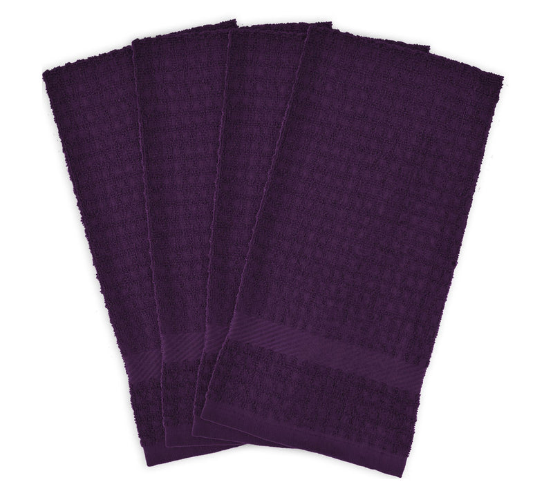 Design Imports Set of 4 Solid Waffle Terry Kitchen Towels — View 9