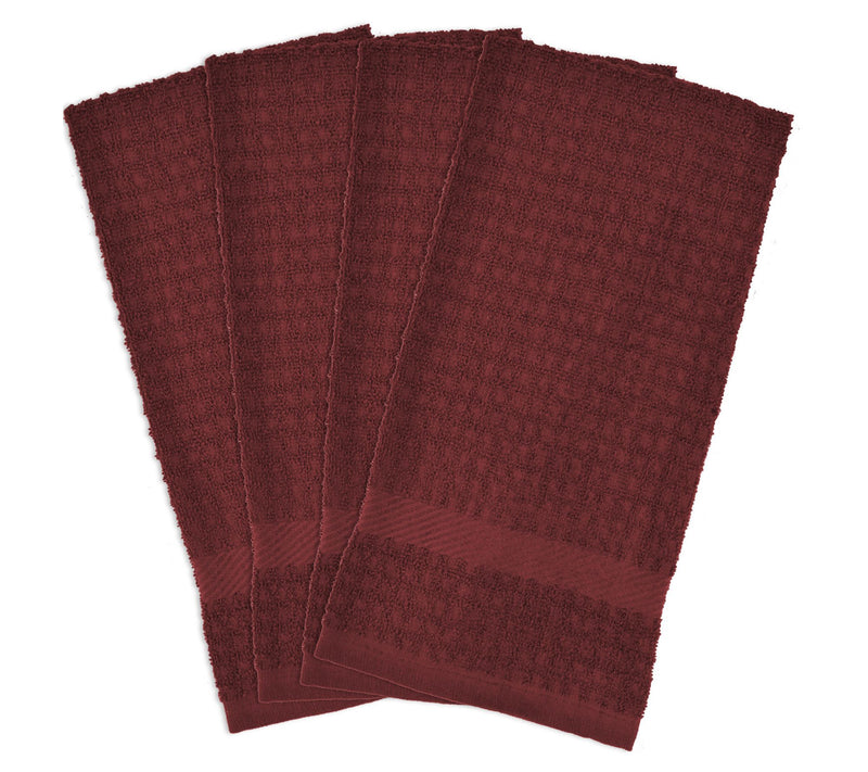 Design Imports Set of 4 Solid Waffle Terry Kitchen Towels — View 11